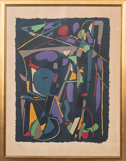 Andre Lanskoy Abstract Lithograph on Paper, 1968