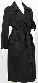 Hermes Paris Grey Cashmere Women's Coat, Size 38
