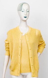 Valentino Yellow Knit Sweater and Shell Set, 2 Pcs