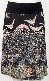 Valentino Knit Skirt with Flora / Fauna Design