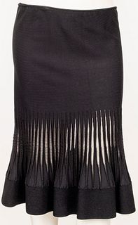 Valentino Black Skirt with Mesh Details, Size L