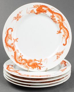 Fukagawa Tiffany & Co. Porcelain Dragon Plates, 5