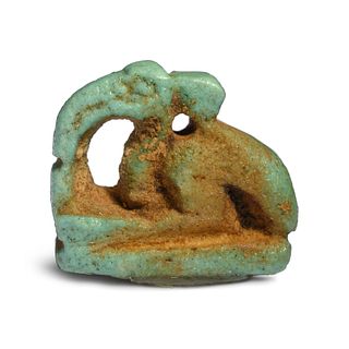 An Egyptian Faience Ibis  
Height 3/4 inches.