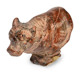 An Egyptian Red Jasper Trussed Cow
Height 3/4 inches. 