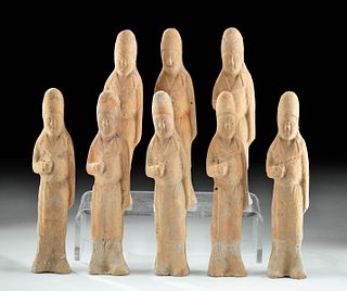 Chinese Han Dynasty Terracotta Attendants (8 figures)