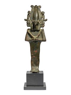 An Egyptian Bronze Syncretistic Nehebkau
Height 5 1/4 inches. 