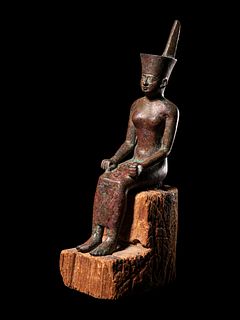 An Egyptian Bronze Neith  
Height 6 1/2 inches.