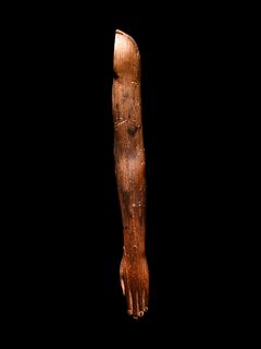 An Egyptian Wood Left Arm from a Statue
Height 5 3/4 inches. 
