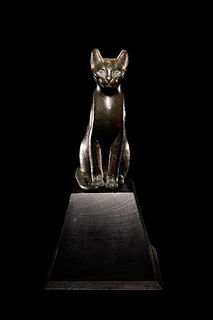 An Egyptian Bronze Cat
Height 4 7/8 inches. 