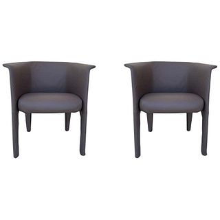 Pair of Italian Arm Chair in Faux Leather
