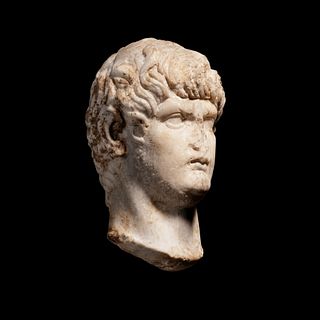 A Roman Marble Portrait of the Emperor Nero
Height 6 inches.