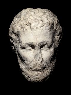 A Roman Marble Portrait Head of Emperor Marcus Aurelius
Height 14 1/2 inches. 