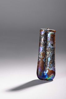 A Roman Purple Glass Double Unguentarium
Height 4 1/2 inches. 