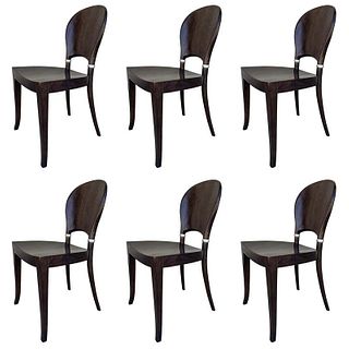 Set of 6 Dining Chairs Made in Italy By Potocco Italy