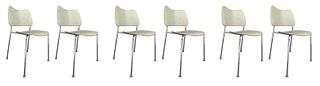 6 Stacking Chairs Made in Sweden by Lammhults Mobel AB