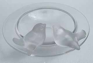 Two Sparrow Crystal bowl 