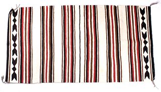 Navajo Hand Woven Banded Chinle Rug circa 1960's