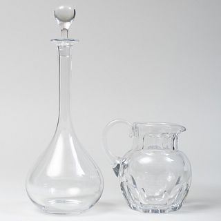 Baccarat Glass Pitcher and Decanter and Stopper