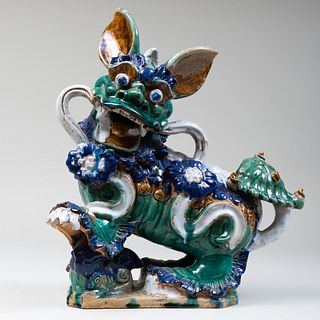 Vietnamese Glazed Pottery Figure of a Buddhistic Lion