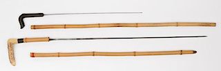 Bamboo Sword Canes, Lot of Two 
