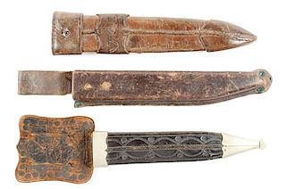 Assorted Bowie Knife Scabbards, Lot of Three 