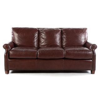 Classical Style Three-Cushion Leather Sofa