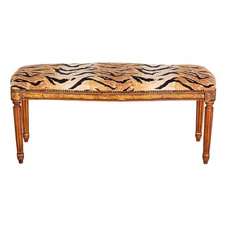 Louis XVI Style Upholstered Shaped Window Bench