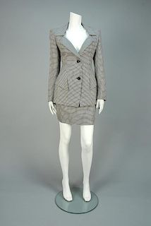 JACQUES FATH CHECKED SKIRT SUIT, 1980s.