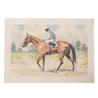 Nathaniel K. Gibbs. Jockey and Horse Walking