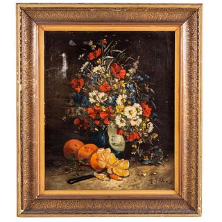Eugene Petit. Still Life with Flowers, oil