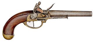 Model 1777 1st Pattern Single-Shot Flintlock Pistol, Maubeuge 
