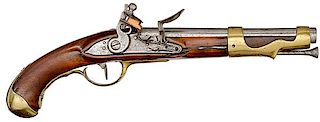 Model 1763/66 Type II Single-Shot Flintlock Pistol, Charleville 