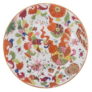 Chinese Export Pseudo Tobacco Leaf Plate