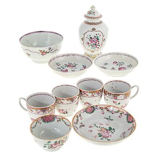 10 Pieces Chinese Export Famille Rose Tea Ware
