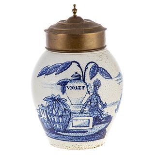 Dutch Salt Glaze Stoneware Tobacco Jar