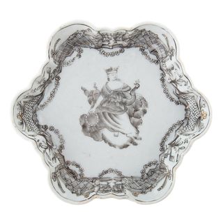 Chinese Export En Grisaille Juno Teapot Stand