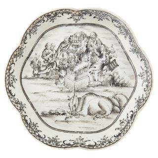 Chinese Export Jesuit Ware Nativity Teapot Stand