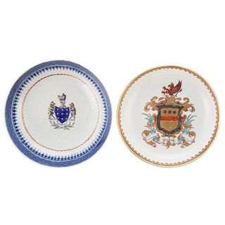 Two Chinese Export Armorial Saucers