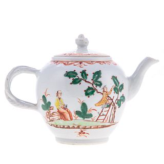 Rare Chinese Export Cherry Pickers Teapot