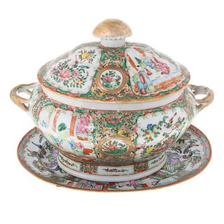 Chinese Export Rose Medallion Soup Tureen