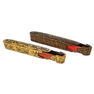 Two Persian Papier Mache Pen Boxes