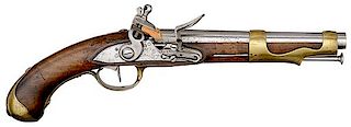 Model 1763/66 Commandes de 1772-75 Single-Shot Flintlock Pistol, Maubeuge 