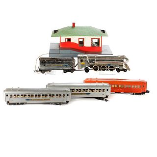 S Gauge American Flyer 356 Silver Bullet and 655 Cars, 650 coach and 589 Station