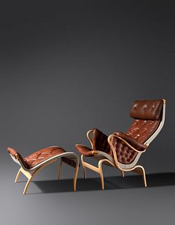 Bruno Mathsson
(Swedish, 1907-1988)
Pernilla Lounge Chair and Ottoman