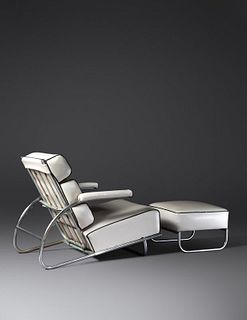 Gilbert Rohde
(American, 1894-1944)
Adjustable Lounge Chair and Ottoman