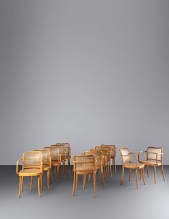 After Josef Hoffmann
Czech, Mid 20th Century
Set of Twelve Dining Chairs