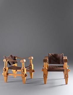 Mexican 
Mid 20th Century
Pair of Campaign Chairs