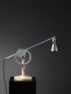 Rene Herbst, Attribution
France, Mid 20th Century
Articulating Table Lamp