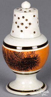 Mocha pepperpot, with seaweed decoration