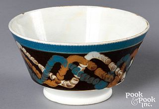 Mocha bowl, with earthworm decoration